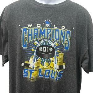 St Louis Blues 2019 Stanley Cup Champions T Shirt Gray Size XL